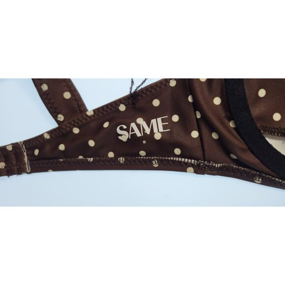 SAME NWT Los Angeles Brown Polka Dot Bikini Set - Picture 12 of 13